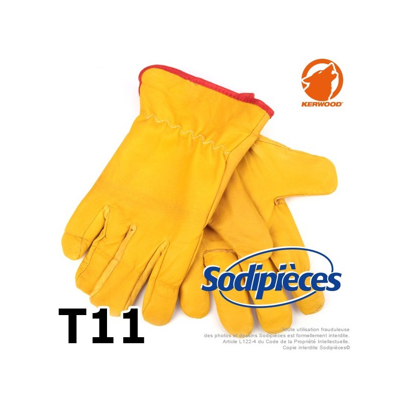 Gants Kevlar. Cuir et forêt. Class 5. Kerwood T11