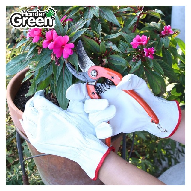 Gants cuir haute qualité. Cuir et jardin. HanderGreen® T10