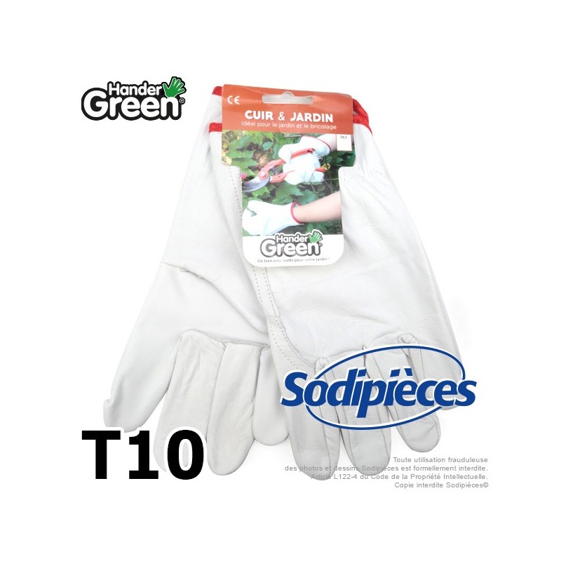 Gants cuir haute qualité. Cuir et jardin. HanderGreen® T10