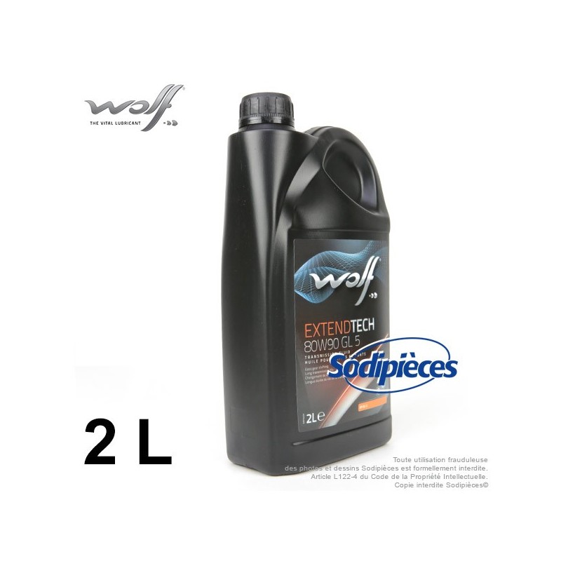 Huile de transmission Wolf 80w90 GL 5 2L