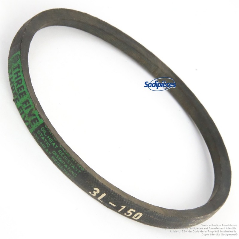 Courroie tondeuse 3L150 Kevlar Trapézoïdale. 9,5 mm x 381 mm.