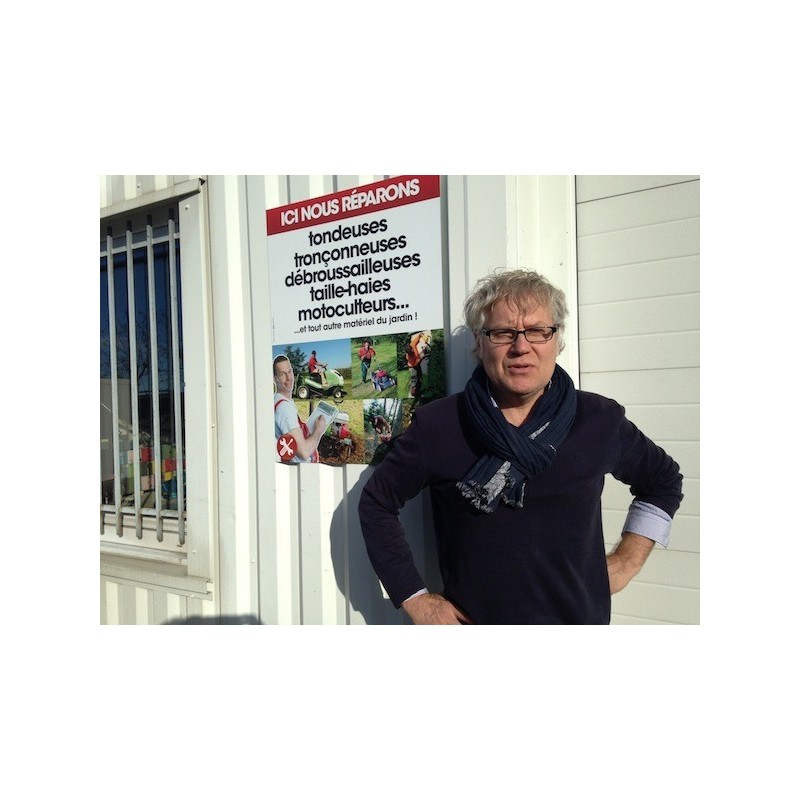 Panneau aluminium Ici nous réparons... 60X80 cm