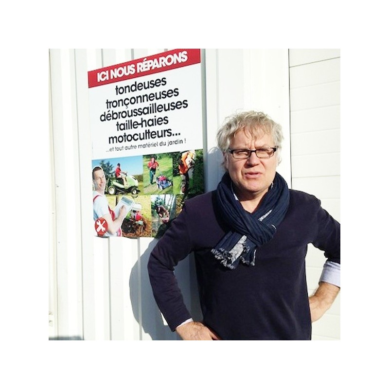 Panneau aluminium Ici nous réparons... 60X80 cm