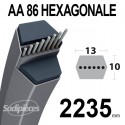 Courroie tondeuse AA86 Héxagonale. 13 mm x 2235 mm.