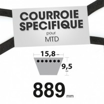 Courroie spécifique MTD 7540241A. 15,8 mm x 895 mm.