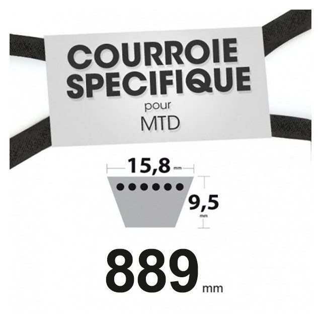 Courroie spécifique MTD 7540241A. 15,8 mm x 895 mm.