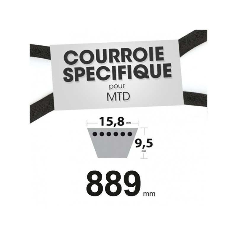 Courroie spécifique MTD 7540241A. 15,8 mm x 895 mm.