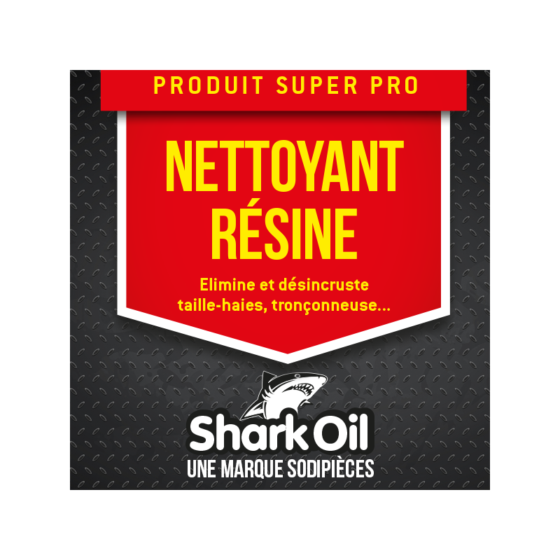 Dissolvant résine Shark Oil. Lame taille haie, chaîne. Spray 500 ml