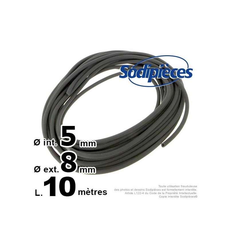 Durite caoutchouc Ø ext 8 mm. 10 mètres