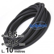 Durite essence caoutchouc D3566. Ø int. 6,5 mm, Ø ext. 9,5 mm. 10 mètres