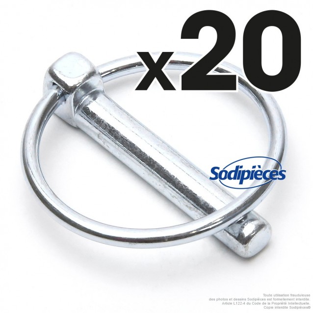 Goupille clips Ø 8 x 45 mm. Par 20