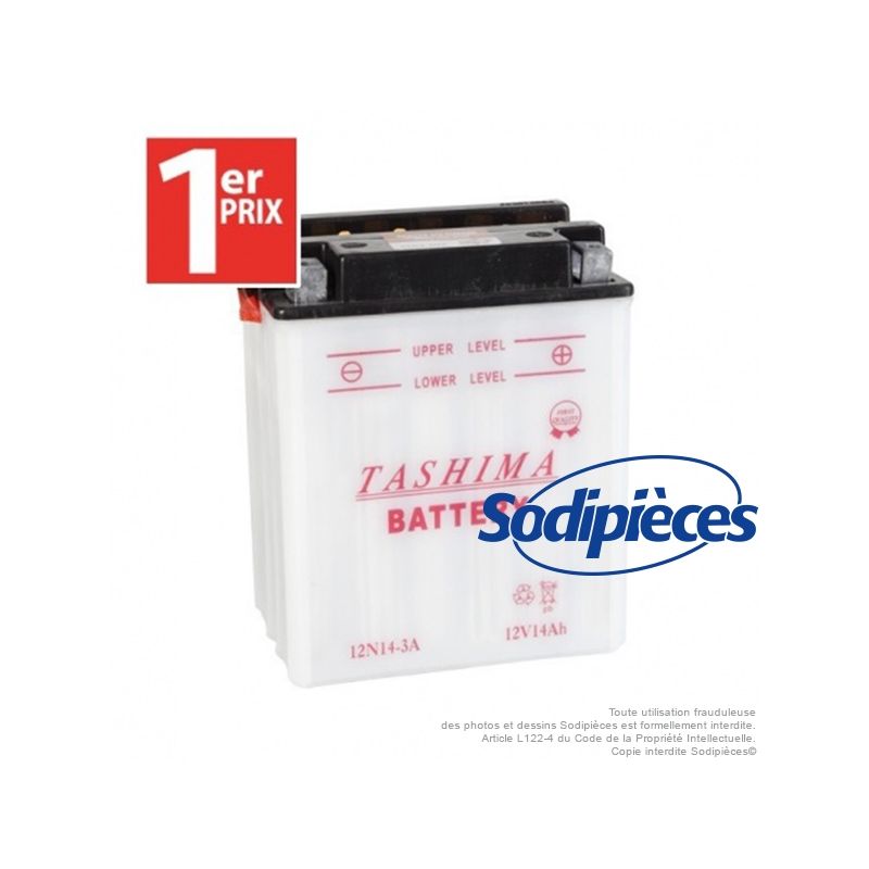 Batterie 12N14-3A.1er Prix. Batterie tondeuse.