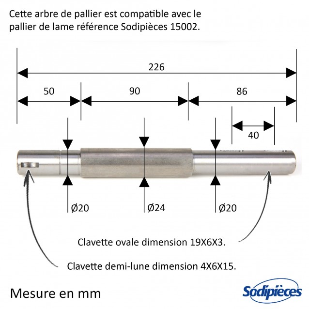 Arbre de palier pour Castelgarden 25020800/0