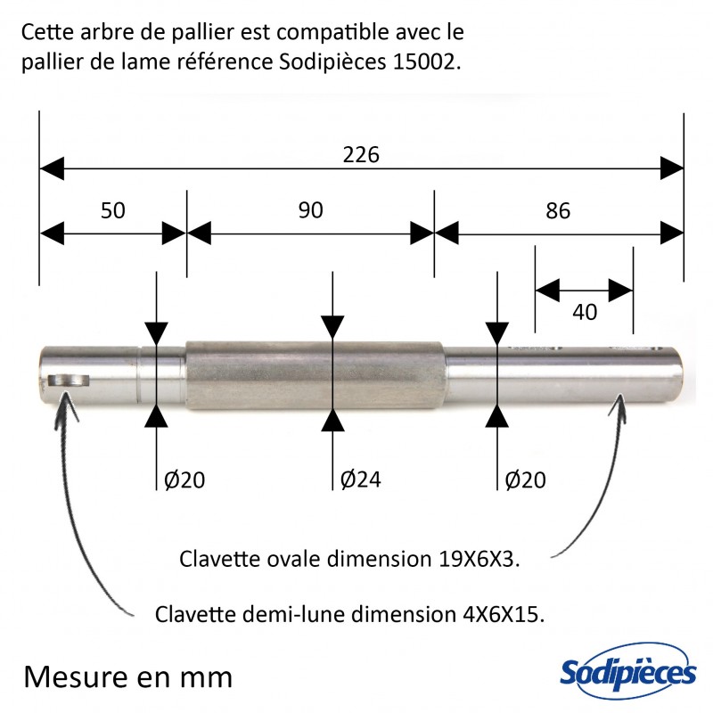 Arbre de palier pour Castelgarden 25020800/0