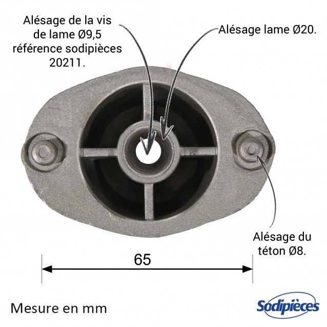 Support de lame  pour EFCO, MTD, OLEO MAC; N° origine 70390652, 748-0293, 753-0343B, 703 90 652