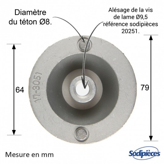 Support de lame pour Efco LR43PB, LR44PB, LR47PB, LR48PB. N° 660300A