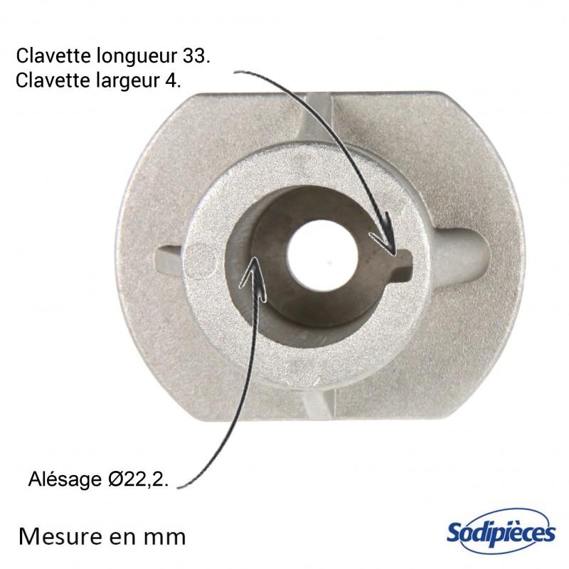 Support court universel pour arbre  Ø 22 mm