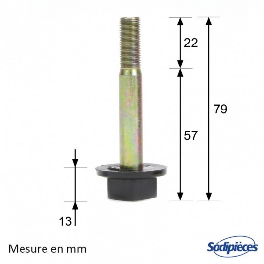 Vis de lame diam 8,7 mm. Longueur 63 mm. Pour Castelgarden