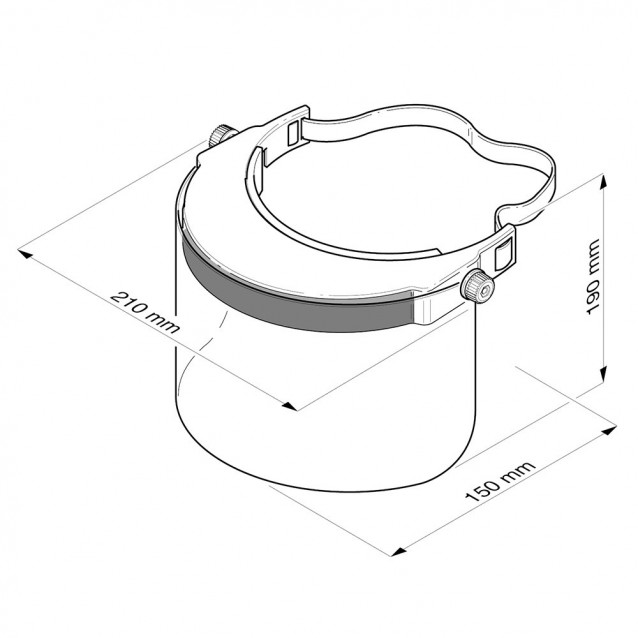 Visiere de protection réglable pour le visage. Par 10