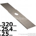 Lame droite. long. 320 mm. Al 25,4 mm. Ep 2,5 mm.