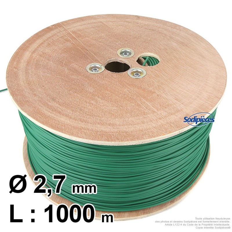 Câble de délimitation pour robot tondeuse Ø2,7 mm, longueur 1000 m
