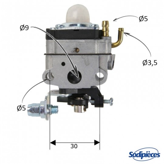 Carburateur remplace WYJ pour Honda GX22, GX31 FG100