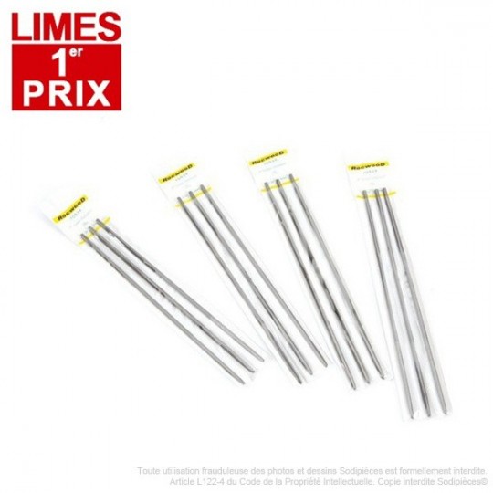 Lime d'affûtage de chaînes Pferd Ø 3,5 mm x 200 mm (par 12)