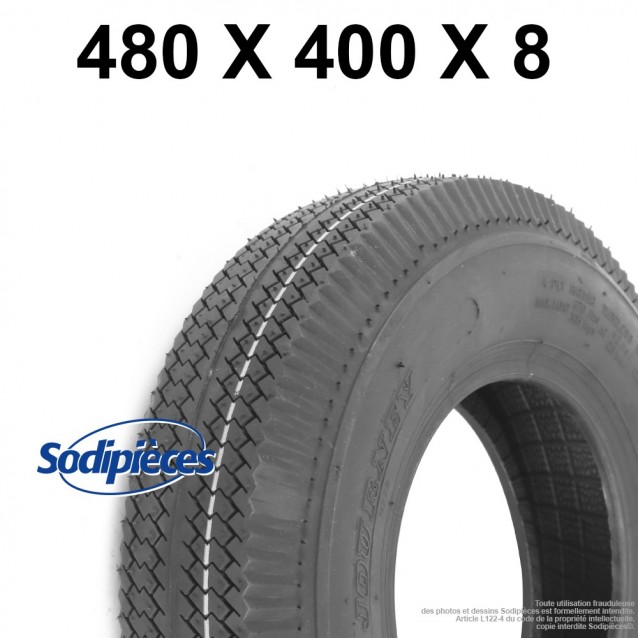 Pneu route 480 x 400 x 8. 4 plis, tubeless Pneu route 480 x 400 x 8. 4 plis, tubeless
