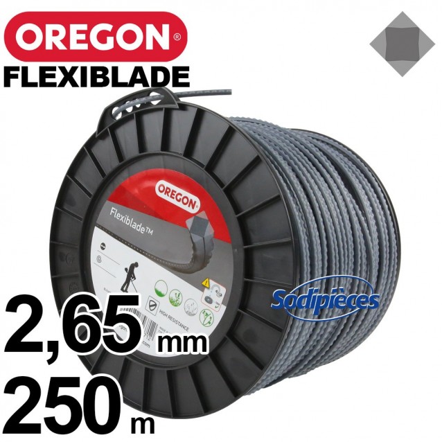 Fil Orégon FlexiBlade® carré. 2,65 mm x 250 m pour débroussailleuse