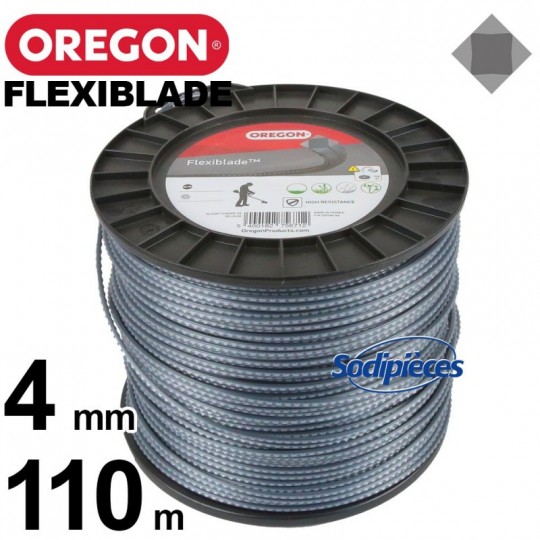 Fil Orégon FlexiBlade® carré. 4 mm x 110 m pour débroussailleuse