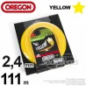 Fil Orégon Yellow étoilé jaune. 2,4 mm x 111 m pour débroussailleuse