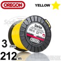Fil Orégon Yellow étoilé jaune. 3 mm x 212 m pour débroussailleuse