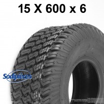 ⇘ Pneu gazon 15  x  600  x  6. 4 plis, tubeless