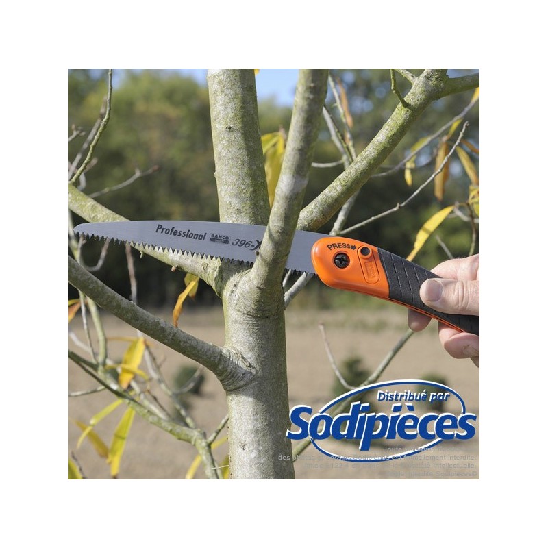 Scie couteau d'élagage pliante trempée Hardpoint. 396-HP Bahco Pradines. Pro. Fabriqué en France