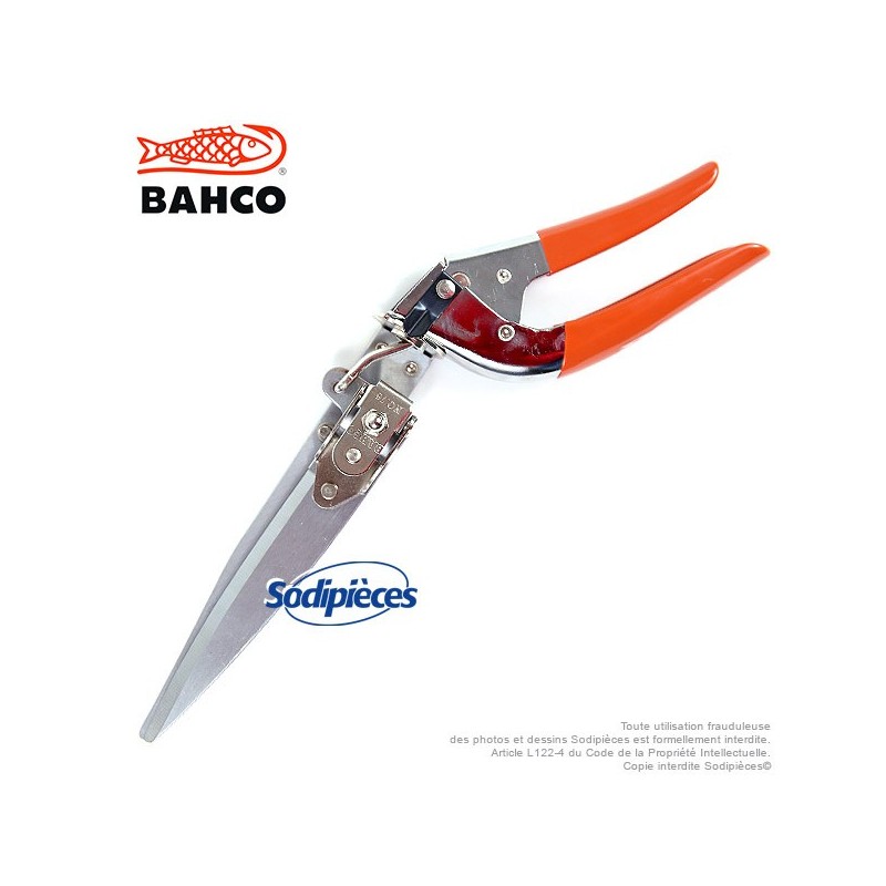 Cisaille à gazon acier trempé Bahco Pradines GS-76. Pro. Fabriquée en France