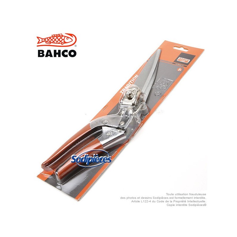 Cisaille à gazon acier trempé Bahco Pradines GS-76. Pro. Fabriquée en France