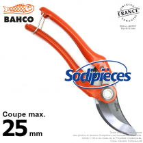 Sécateur à lames acier trempé Bahco Pradines P121-23-F. 25 mm. L'historique. Fabriqué en France