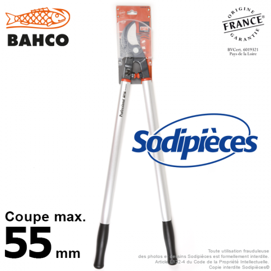 Ebrancheur démultiplié acier trempé Bahco Pradines P280SL-80 55 mm. Pro. Fabriqué en France