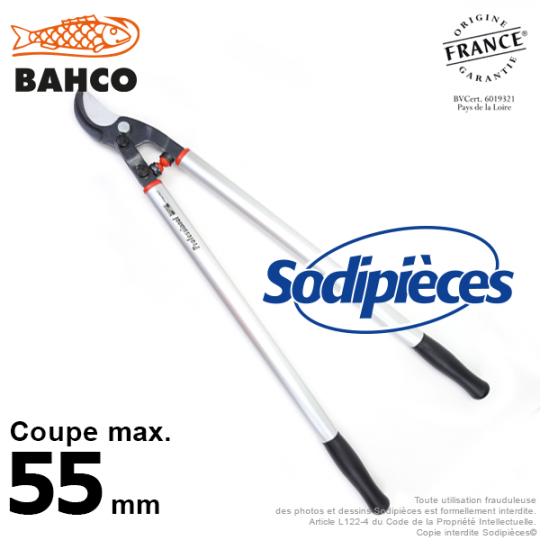 Ebrancheur démultiplié acier trempé Bahco Pradines P280SL-80 55 mm. Pro. Fabriqué en France