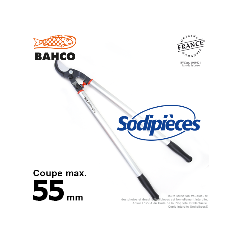 Ebrancheur démultiplié acier trempé Bahco Pradines P280SL-80 55 mm. Pro. Fabriqué en France