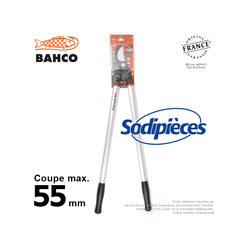Ebrancheur démultiplié acier trempé Bahco Pradines P280SL-60 55 mm. Pro. Fabriqué en France