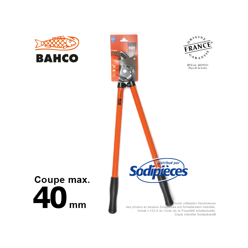 Ebrancheur acier trempé Bahco Pradines P140-F 35 mm. Pro. Fabriqué en France