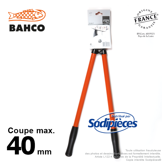 Ebrancheur acier trempé Bahco Pradines P140-F 35 mm. Pro. Fabriqué en France