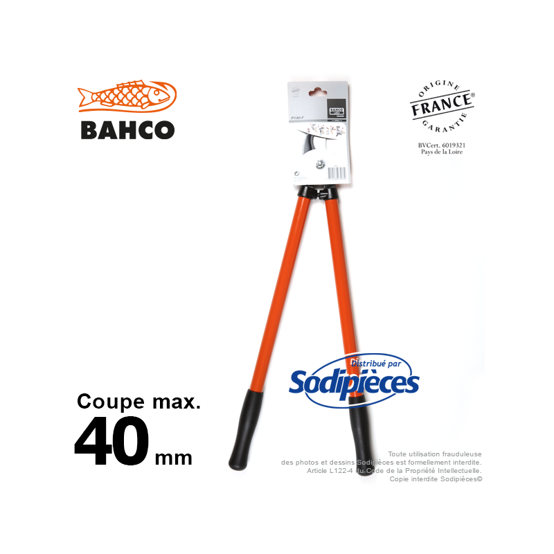 Ebrancheur acier trempé Bahco Pradines P140-F 35 mm. Pro. Fabriqué en France