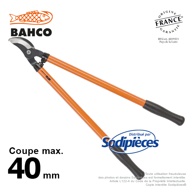 Ebrancheur acier trempé Bahco Pradines P140-F 35 mm. Pro. Fabriqué en France