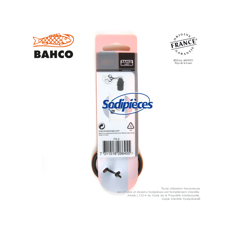 Ciseaux à fleurs et plantes FS-5 Bahco Pradines. Lames 5 cm. Fabriqués en France