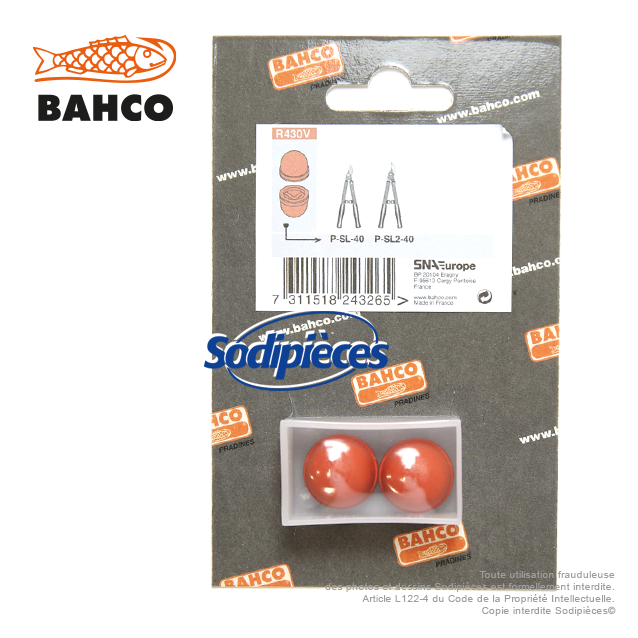 Butées de rechange R 430V , tampon caoutchouc pour ébrancheurs Bahco Pradines.