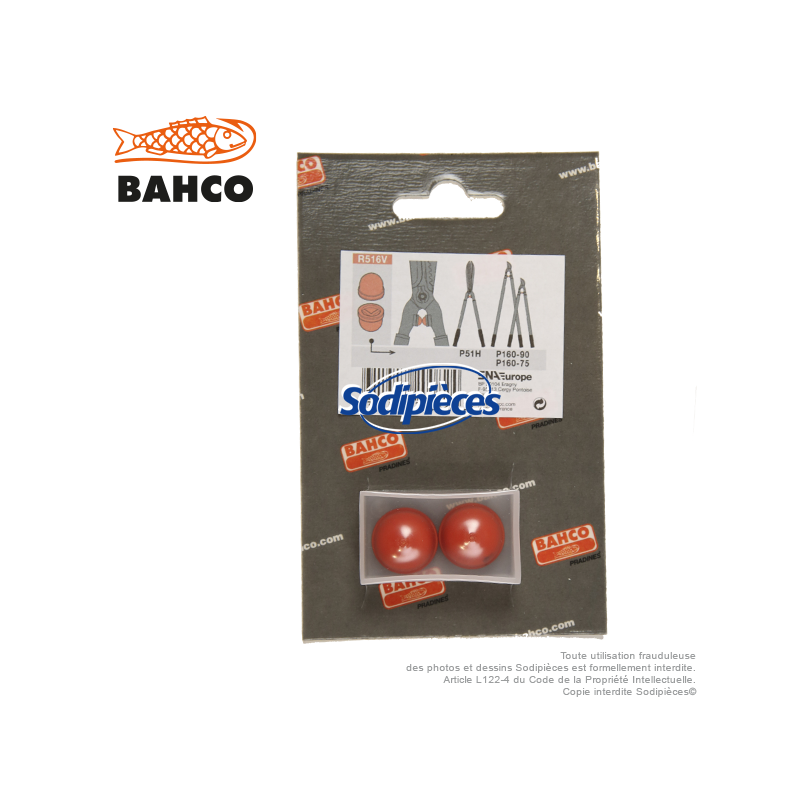 Butées de rechange R 516, tampon caoutchouc pour cisailles Bahco Pradines.