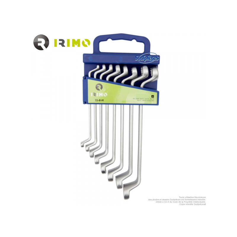 Jeu de 8 clés polygonales contrecoudées