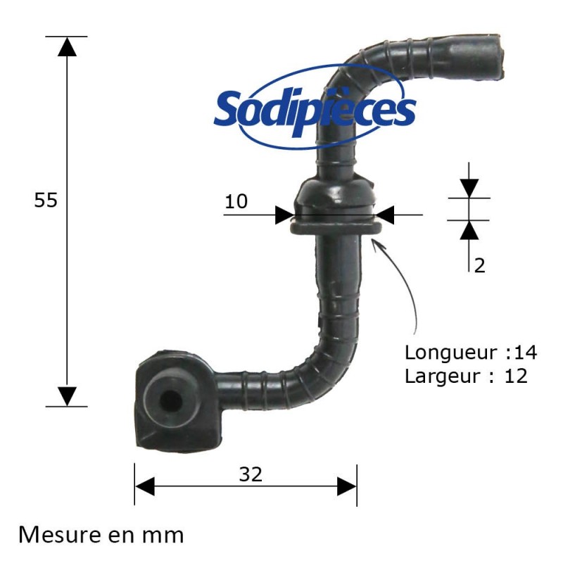 Durite d'huile pour Stihl MS171, MS181, MS211.